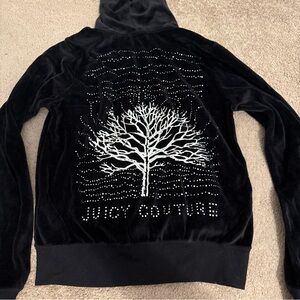 Juicy Couture Black Velvet Tree Design Jacket